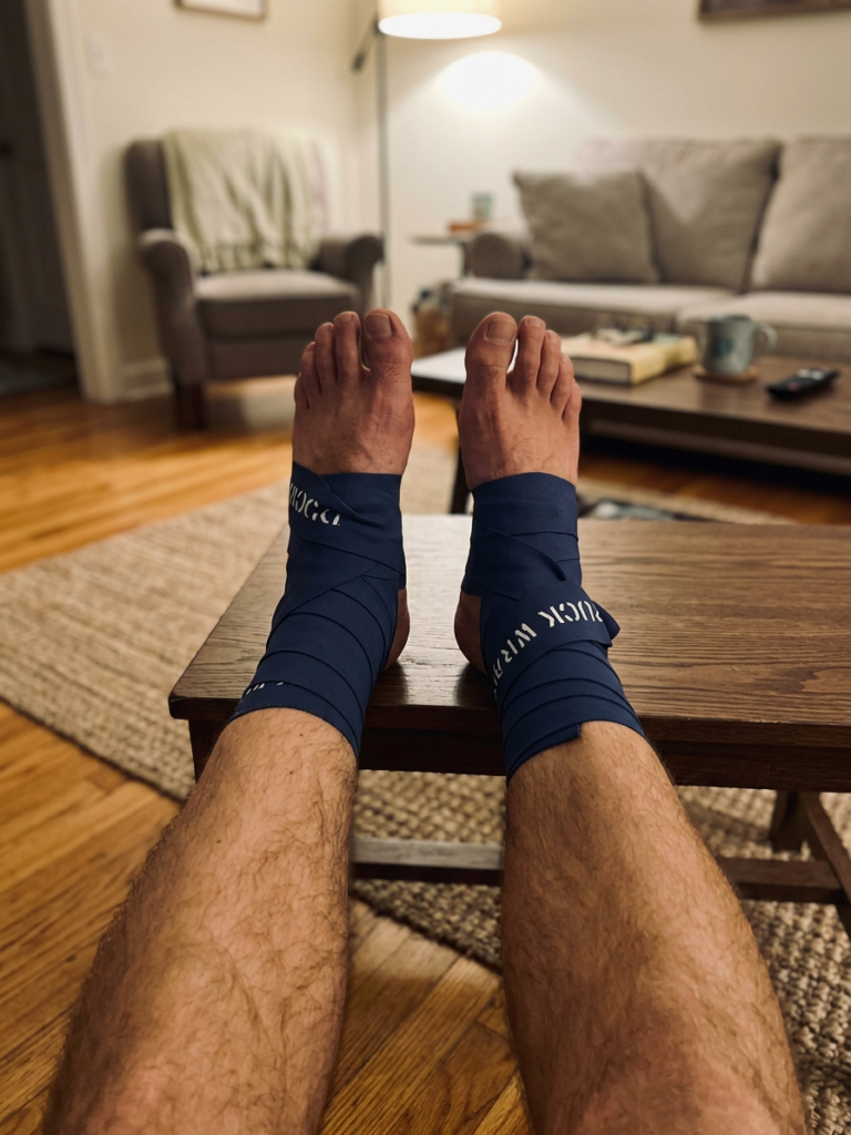 rucker's ankles with compression wraps-ruck wraps-voodoo flossing